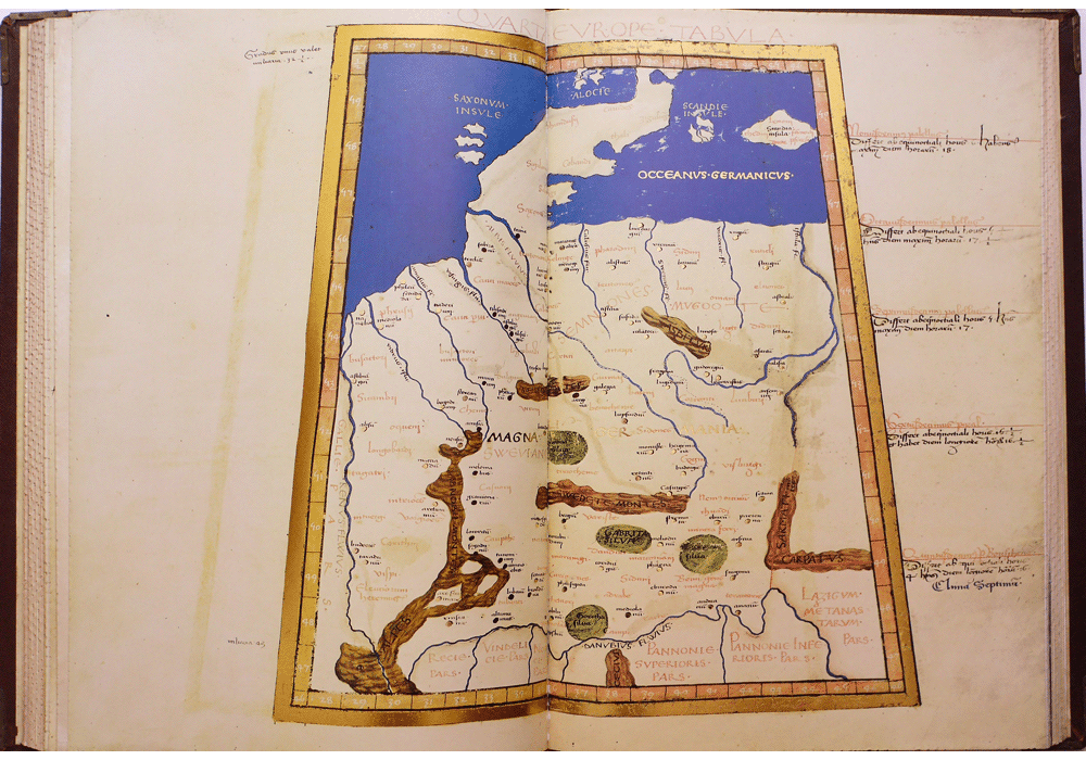 Atlas-Claudius Ptolomeus-manuscrito iluminado códice-libro facsímil-Vicent García Editores-8 Germania-Europa Oriental y Norte.